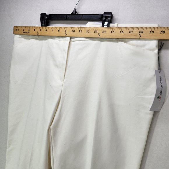 Liz Claiborne Womens Ankle Capri Stretch Pants Size 18 Career Emma Classic White - Picture 3 of 15